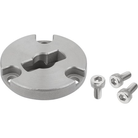 KIPP Clamping Plate For Quarter-Turn Clamp Loc, Form:B Countersunk, D=5, Stainless Steel Bright K1062.1501